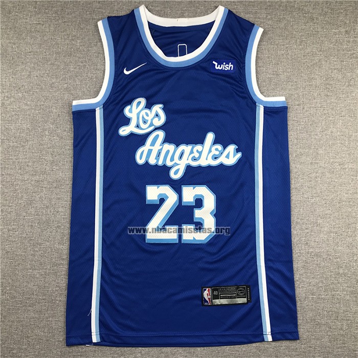 Camiseta Los Angeles Lakers Lebron James NO 23 Classic 2019-20 Azul